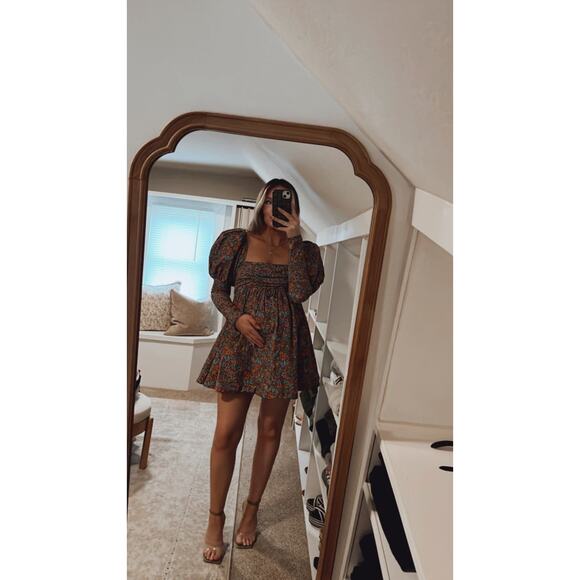 FOR LOVE AND LEMONS Multicolored Floral 100%Cotton Empire Brittany Mini Dress XS - Picture 16 of 16